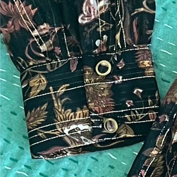 Vero Moda Floral Metallic Print Short Dress - M - Picture 14 of 15